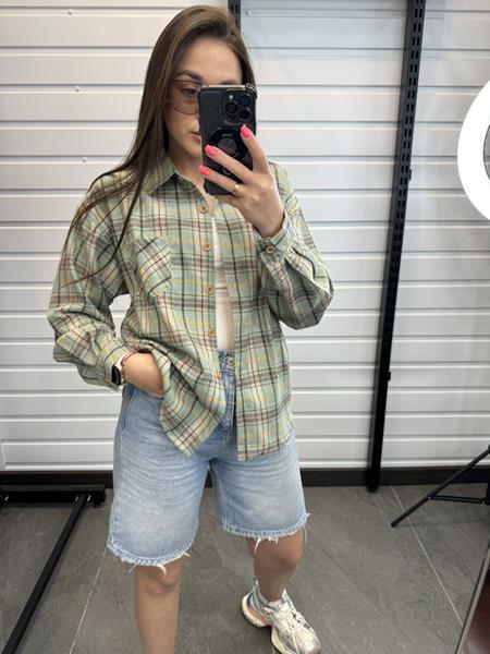 Рубашка JJF (XL-4XL) 701-1 mint (деми)