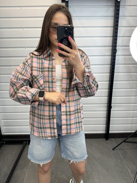 Рубашка JJF (XL-4XL) 701-1 pink (деми)