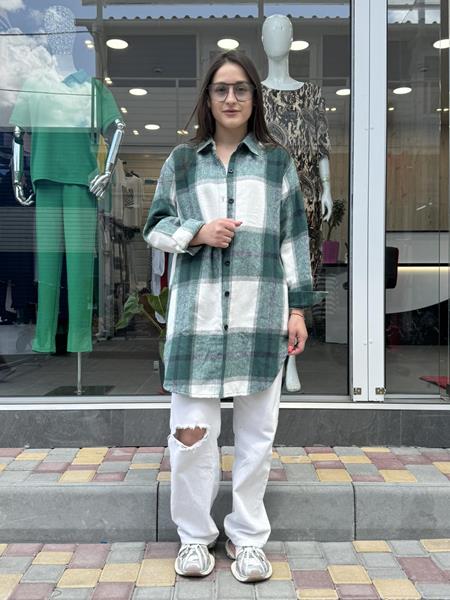 Рубашка JJF (XL-4XL) 801 green (деми)