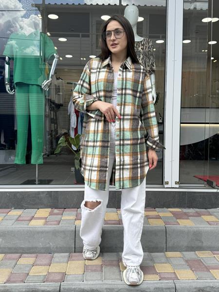 Рубашка JJF (XL-4XL) 801 mint (деми)