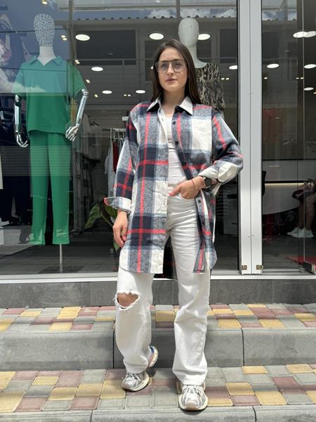 Рубашка JJF (XL-4XL) 801-1 grey (деми)