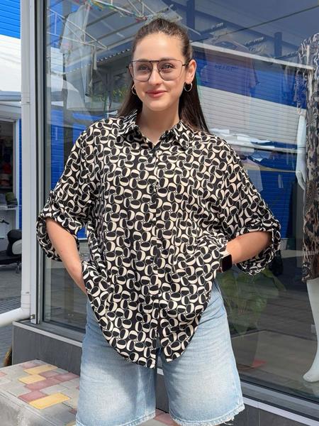 Рубашка JJF (XL-4XL) 8807 beige (лето)