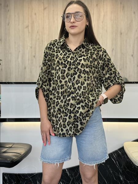 Рубашка JJF (XL-4XL) 8807 green (лето)