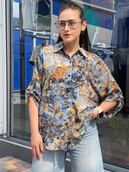 Рубашка JJF (XL-4XL) 8807 l.blue (лето)