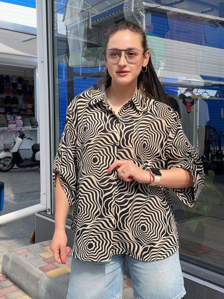 Рубашка JJF (XL-4XL) 8807-2 beige (лето)