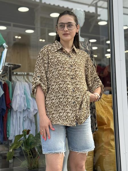 Рубашка JJF (XL-4XL) 8807-4 beige (лето)