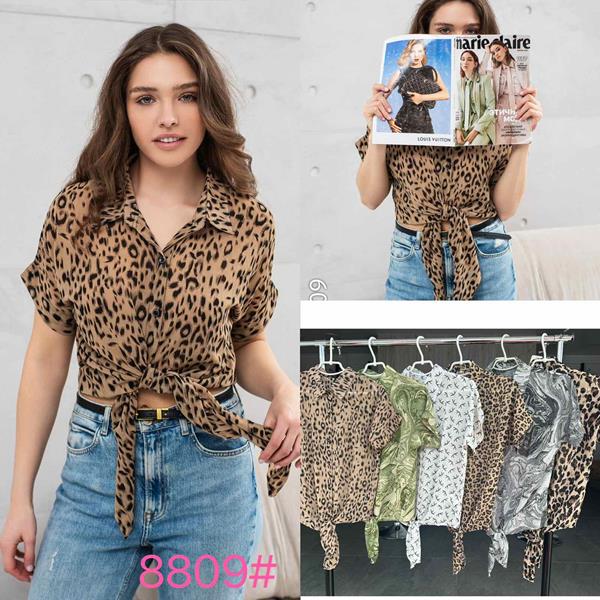 Рубашка JJF (XL-4XL) 8809 brown (лето)