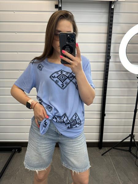 Футболка JJF (XL-4XL) 993 l.blue (лето)