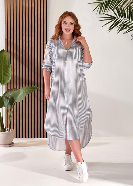 Платье Lola (L-3XL) LL14 grey (лето)