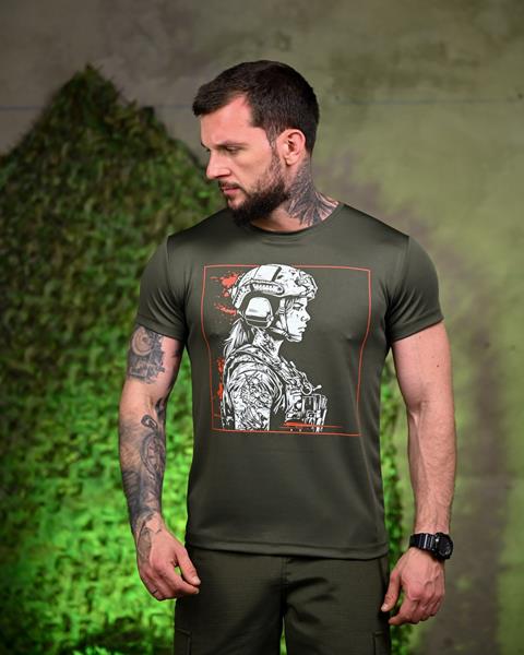 Футболка Madoka (M-3XL) 1033 khaki (лето)