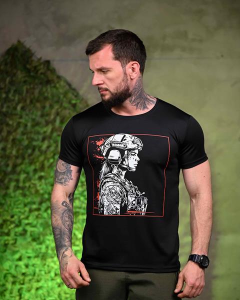 Футболка Madoka (M-3XL) 1039 black (лето)