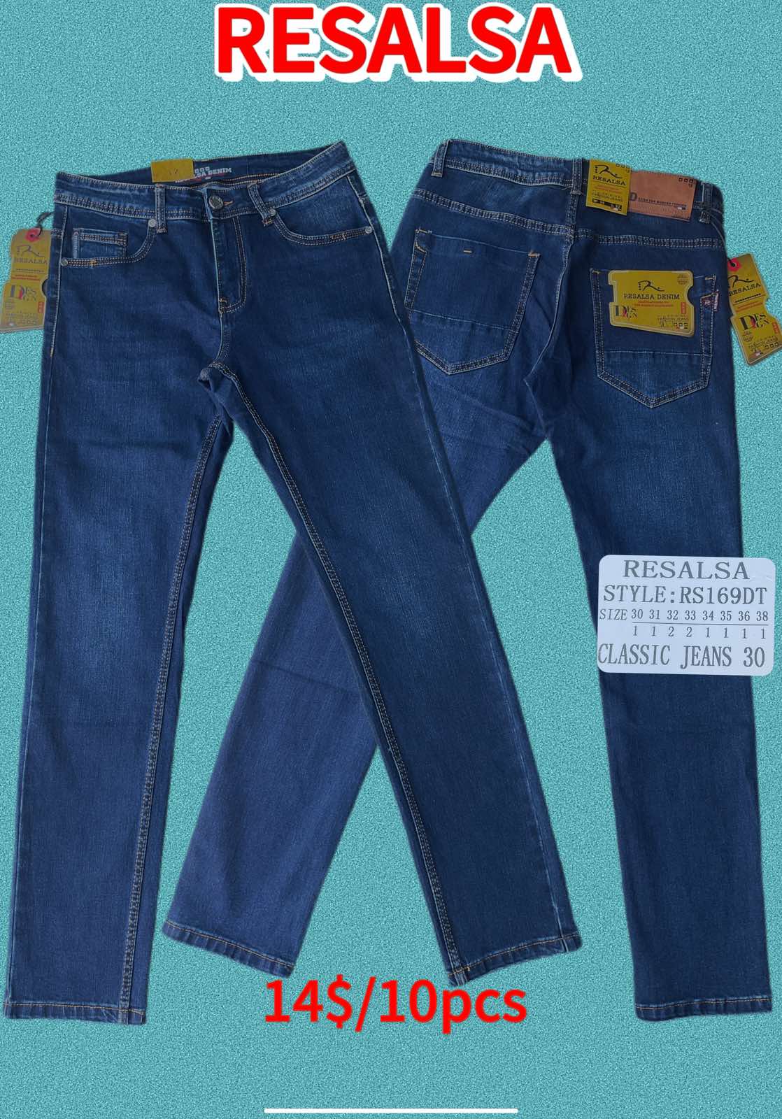 Джинсы God Baron (30-38) RS169DT blue (деми)