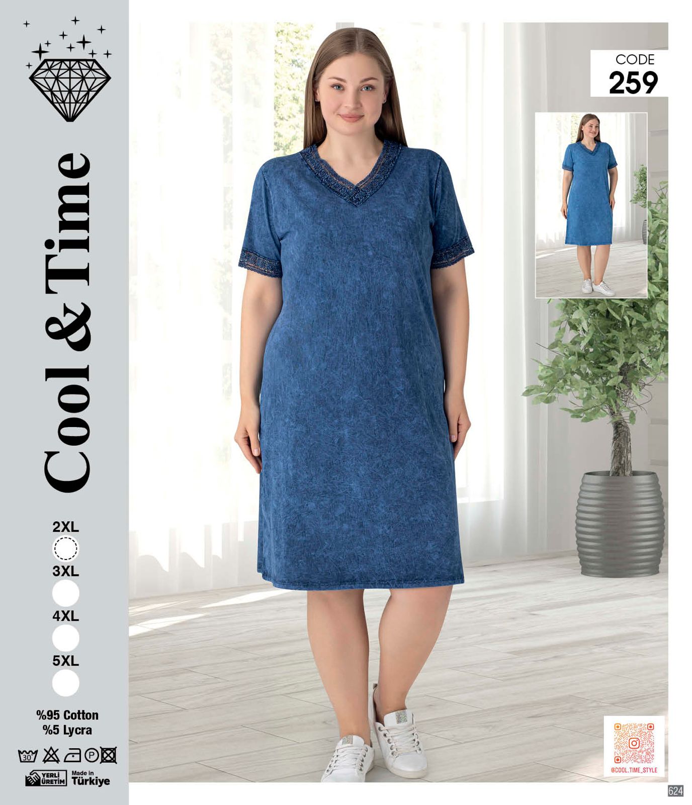 Платье Alberk (2XL-5XL) 259 l.blue (лето)