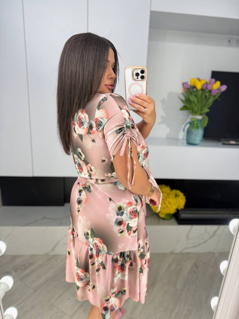 Платье Arina (48-58) 2442 pink (лето)