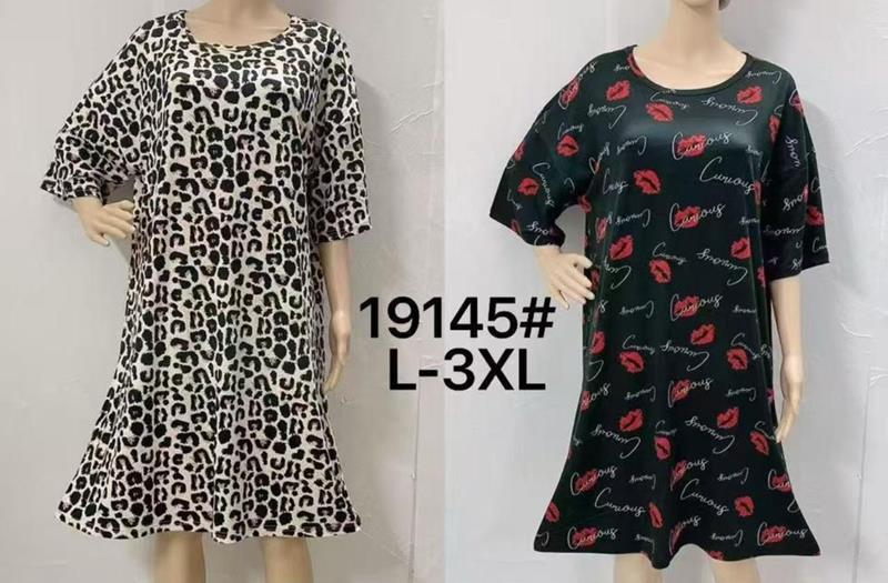 Ночнушка Saimeiqi (L-3XL) 19145 black (лето)