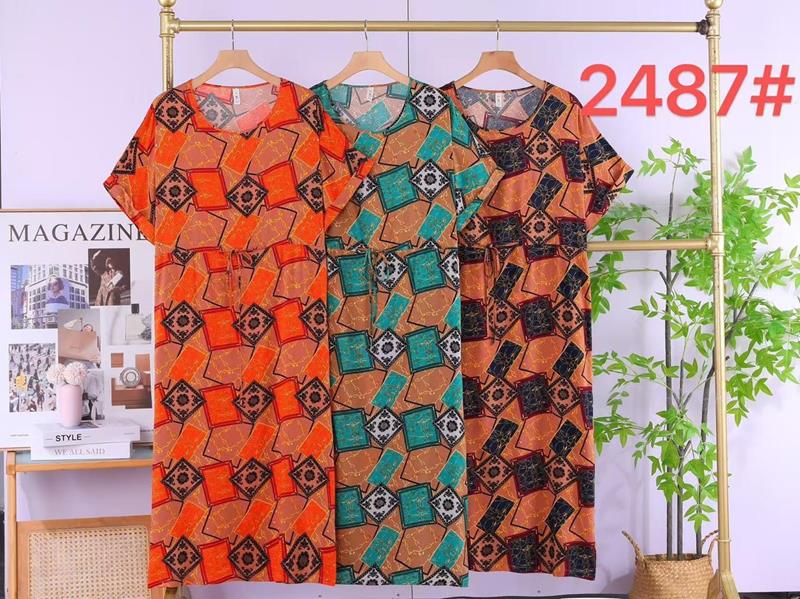 Платье Saimeiqi (XL-4XL) 2487 orange (лето)