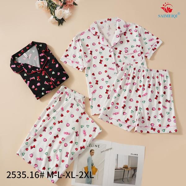 Пижама Saimeiqi (M-2XL) 2535-16 black (лето)