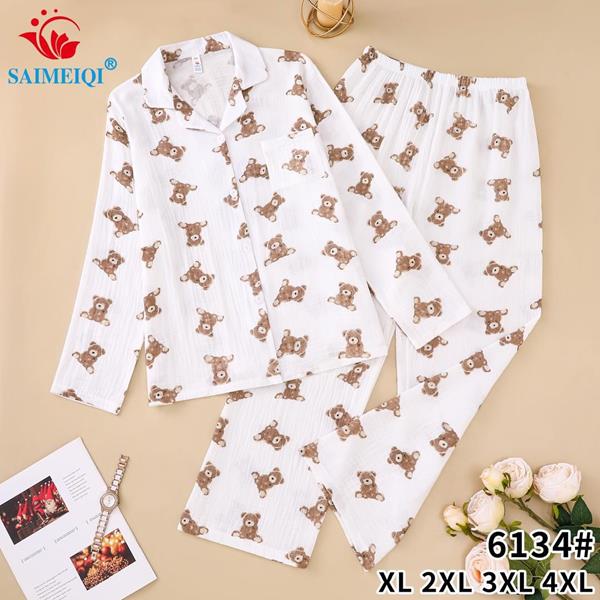 Ночнушка Saimeiqi (XL-4XL) 6134 white (деми)