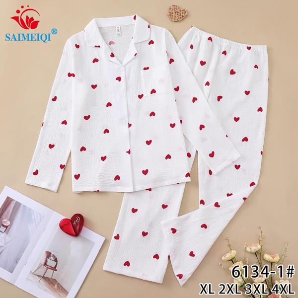 Ночнушка Saimeiqi (XL-4XL) 6134-1 white (деми)