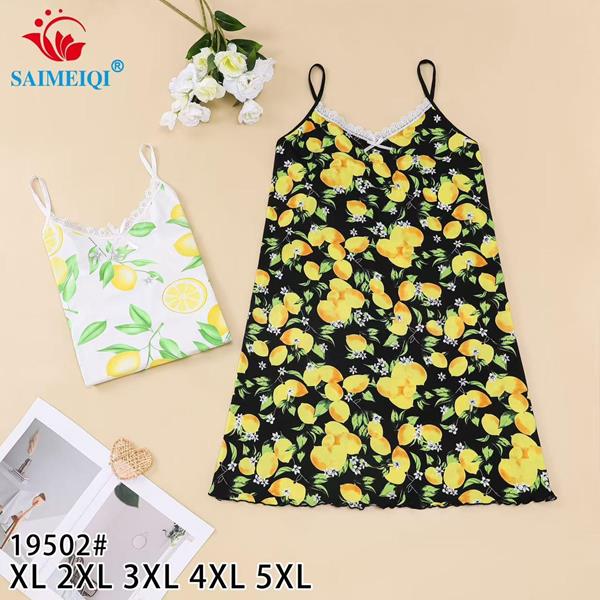 Ночнушка Saimeiqi (XL-5XL) 19025 black (лето)