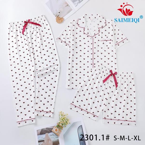 Пижама Saimeiqi (S-XL) 2301-1 white (лето)