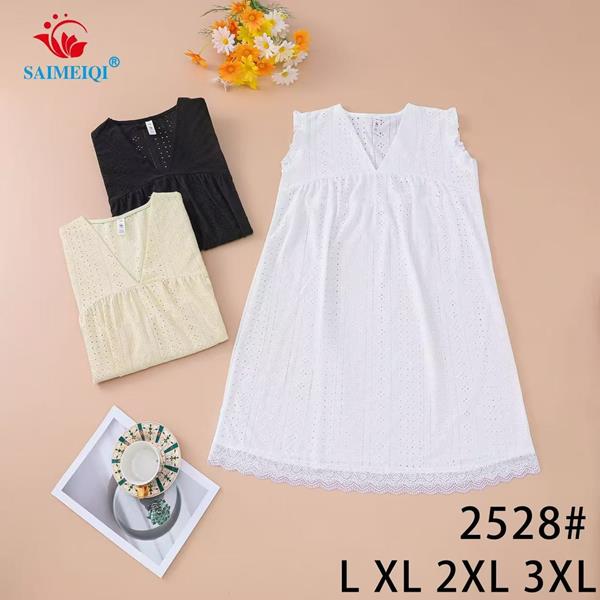 Ночнушка Saimeiqi (L-3XL) 2528 white (лето)
