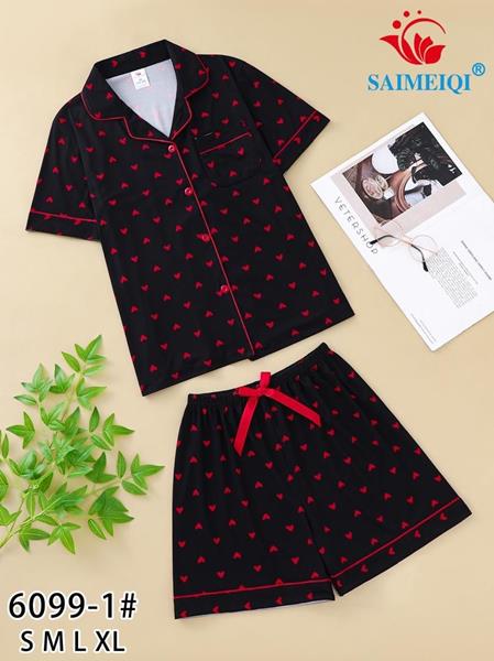 Пижама Saimeiqi (S-XL) 6099-1 black (лето)