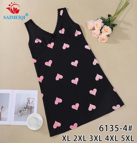 Ночнушка Saimeiqi (XL-5XL) 6135-4 black (лето)