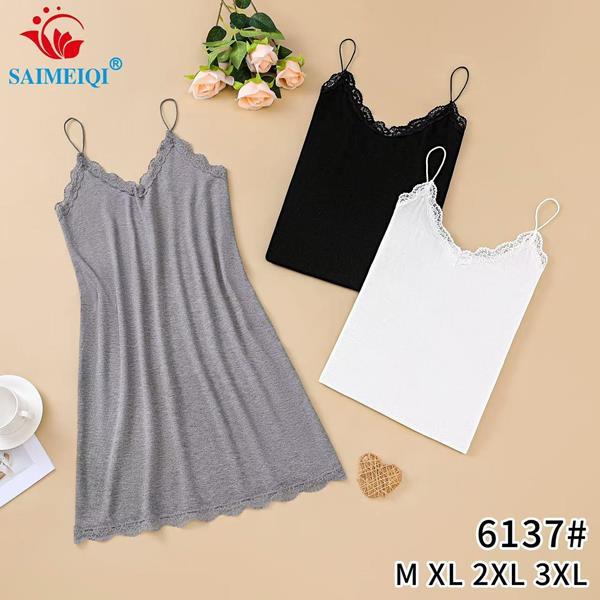 Ночнушка Saimeiqi (M-3XL) 6137 black (лето)