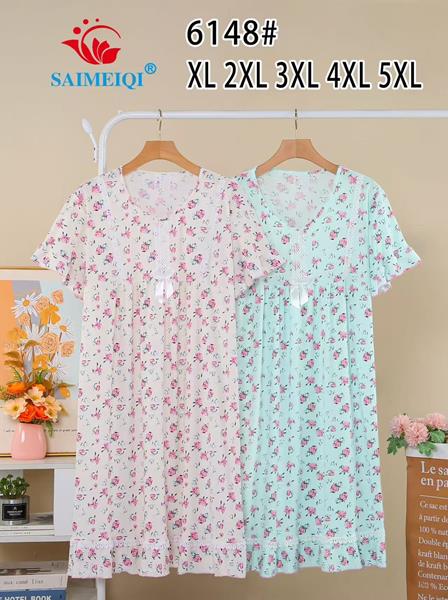 Ночнушка Saimeiqi (XL-5XL) 6148 l.blue (лето)