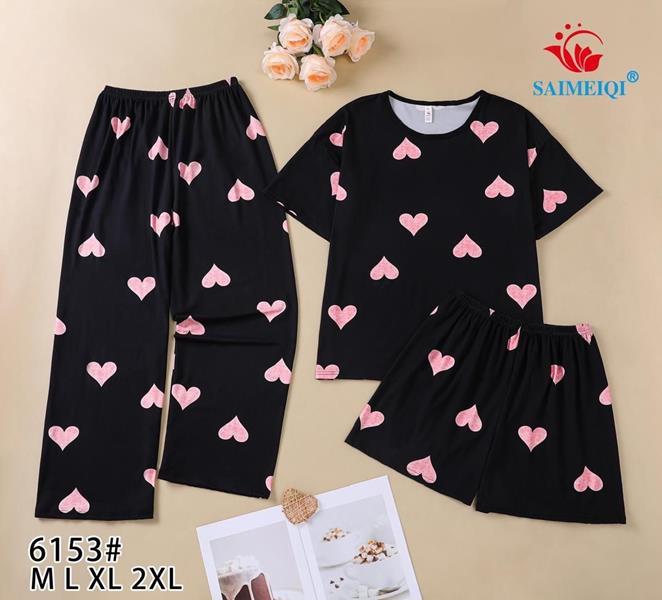 Пижама Saimeiqi (M-2XL) 6153 black (лето)