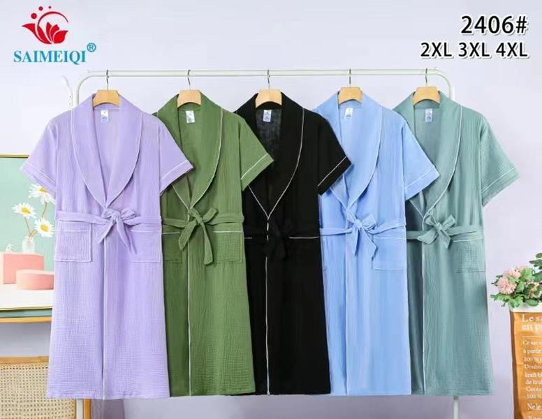 Халат Saimeiqi (XL-3XL) 2406 black (лето)