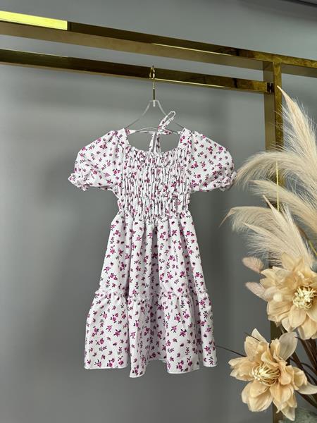 Платье Delfinka (104-128) 550 white-pink (лето)