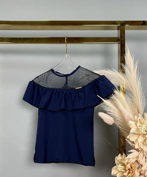 Блузка Delfinka (116-140) 991 navy (лето)