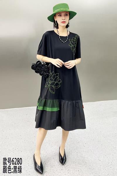 Платье Dorimodes (one size) 6280 black-green (лето)