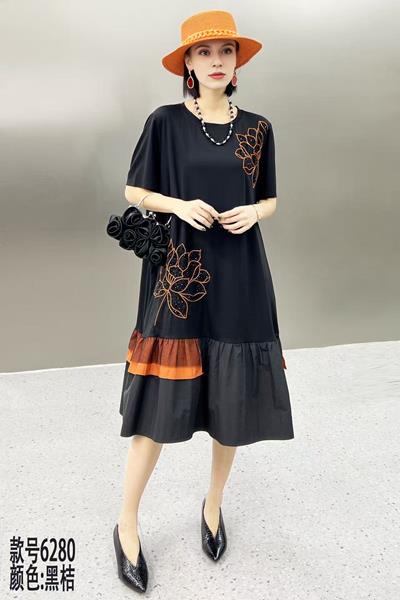 Платье Dorimodes (one size) 6280 black-orange (лето)