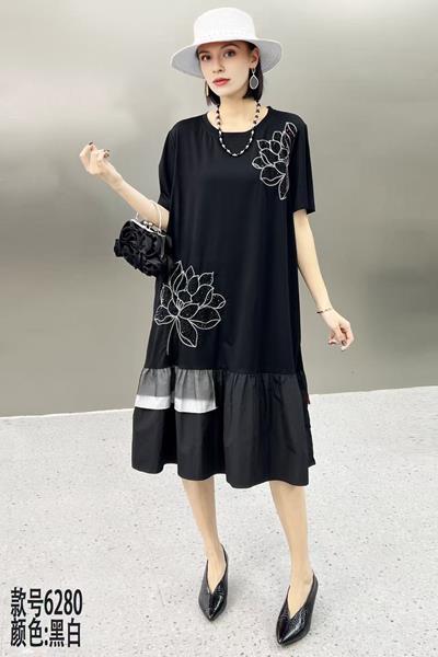 Платье Dorimodes (one size) 6280 black-white (лето)
