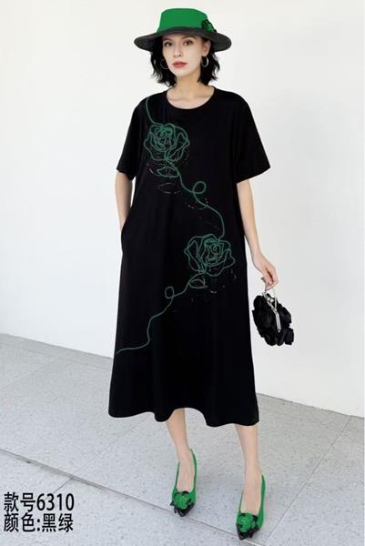 Платье Dorimodes (one size) 6310 black-green (лето)