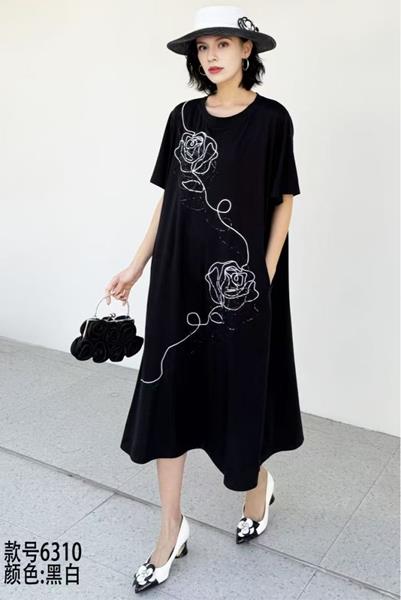 Платье Dorimodes (one size) 6310 black-white (лето)