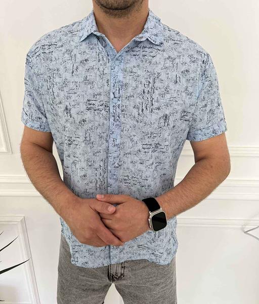 Рубашка Nik (M-2XL) 56114 l.blue (лето)