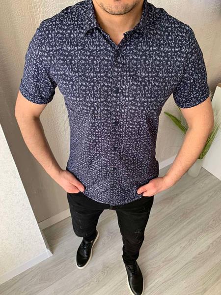 Рубашка Nik (M-2XL) 56124 navy (лето)