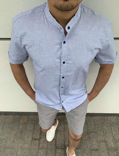Рубашка Nik (L-3XL) 56138 l.blue (лето)