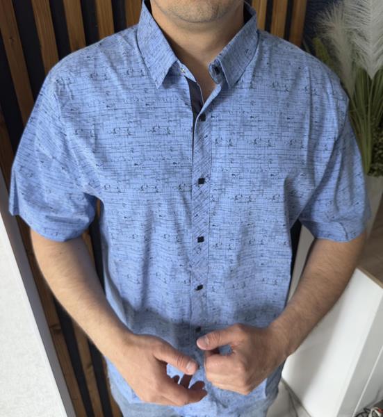 Рубашка Nik (3XL-6XL) 56222 l.blue (лето)