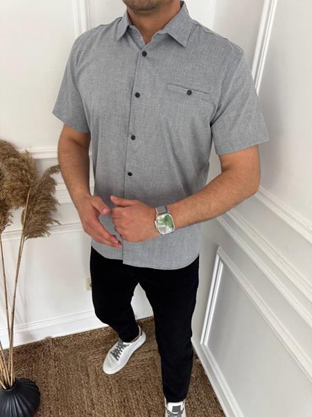 Рубашка Nik (3XL-6XL) 56280 grey (лето)
