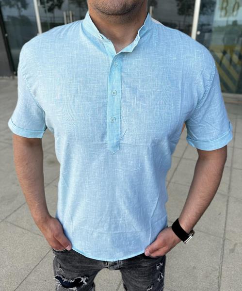 Рубашка Nik (M-2XL) 56288 l.blue (лето)