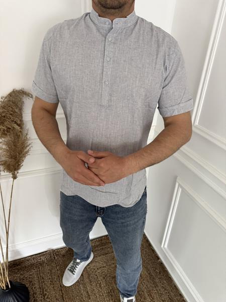 Рубашка Nik (M-2XL) 56291 grey (лето)