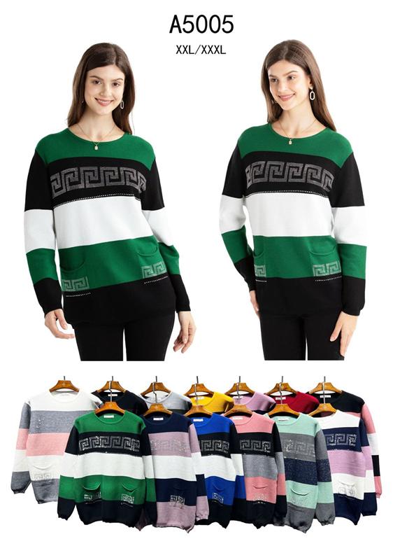 Свитер KissMe (2XL-3XL) A5005 mix (деми)