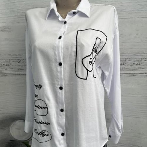 Рубашка New Season (S-XL) 1017 white (деми) New Season 1017 white
