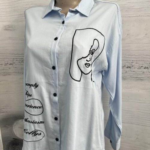 Рубашка New Season (S-XL) 1018 l.blue (деми) New Season 1018 l.blue