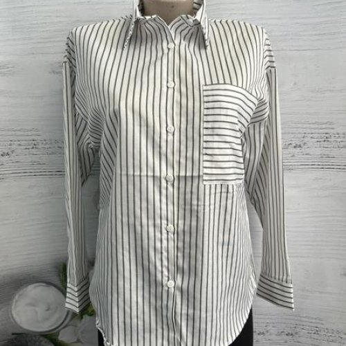 Рубашка New Season (S-XL) 1039 white-grey (деми) New Season 1039 white-grey